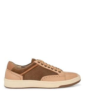 lace-up sneakers with genuine leather