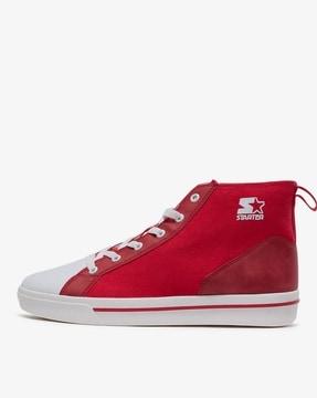 lace-up sneakers with logo print