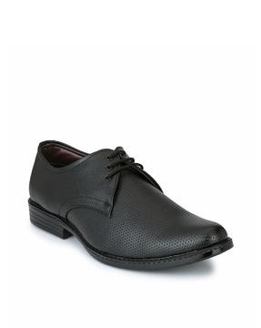 lace-up stacked formal shoes 