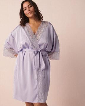 lace v-neck robe