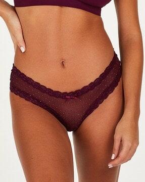 lace v-shaped brazilian knickers mesh panties