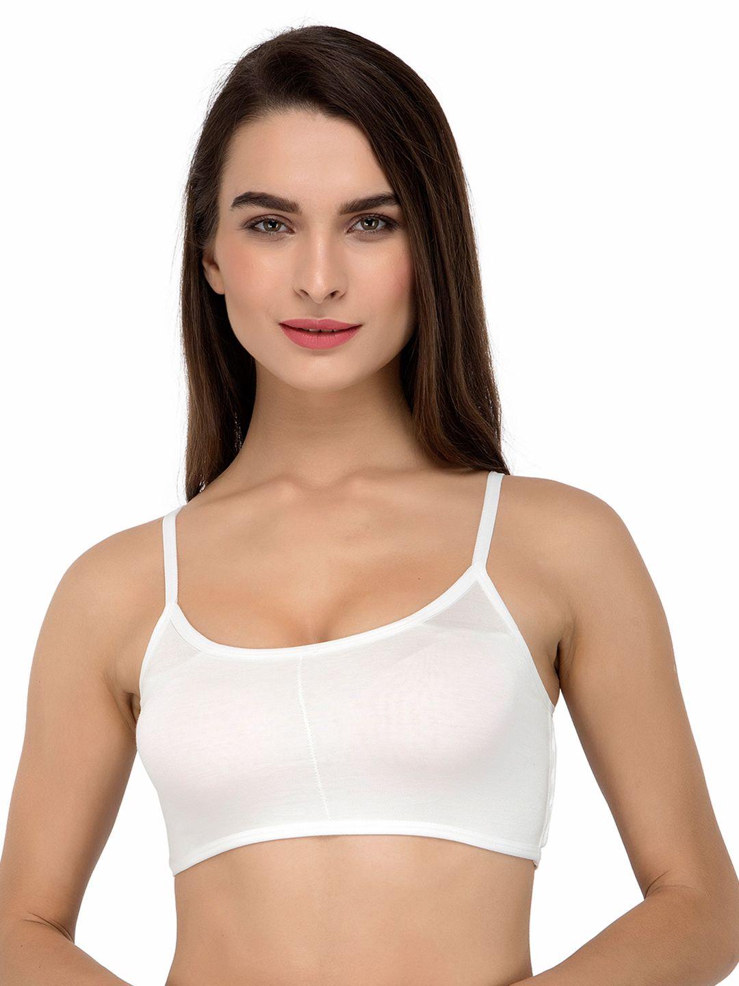 laceandme white solid non-wired lightly padded t-shirt bra 4334