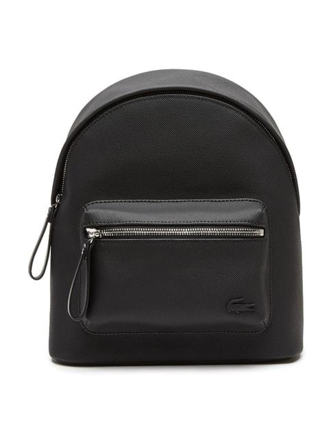 lacoste black large front pocket medium backpack