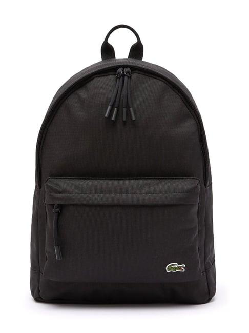 lacoste black medium computer compartment backpack