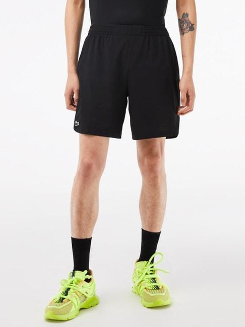 lacoste black relaxed fit shorts