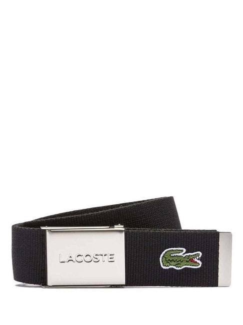 lacoste black textured casual belt