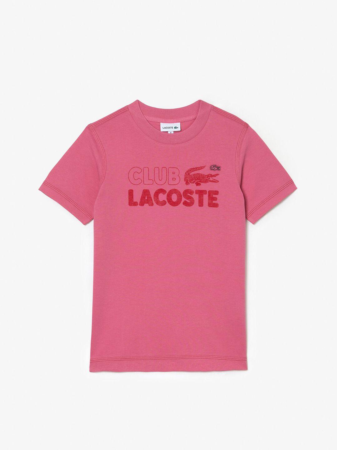 lacoste boys brand printed organic cotton t-shirt