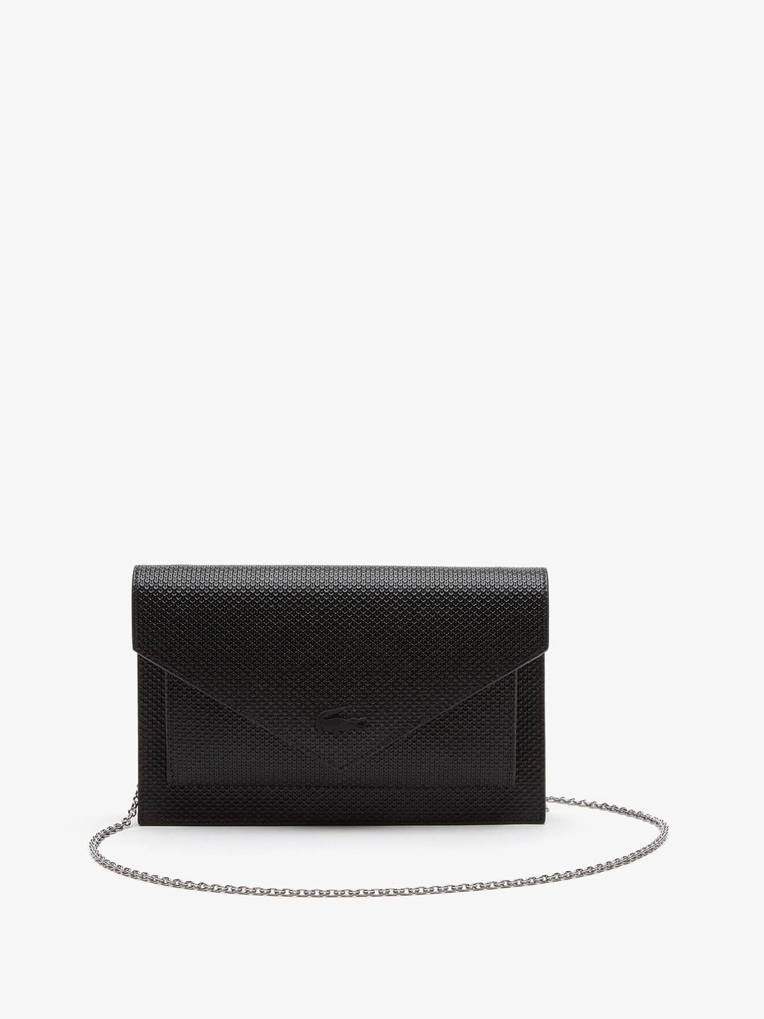 lacoste chantaco smooth leather envelope clutch