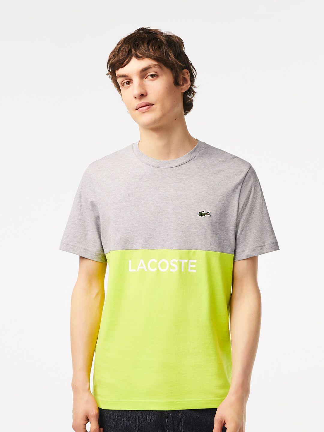 lacoste colourblocked pure cotton jersey t-shirt