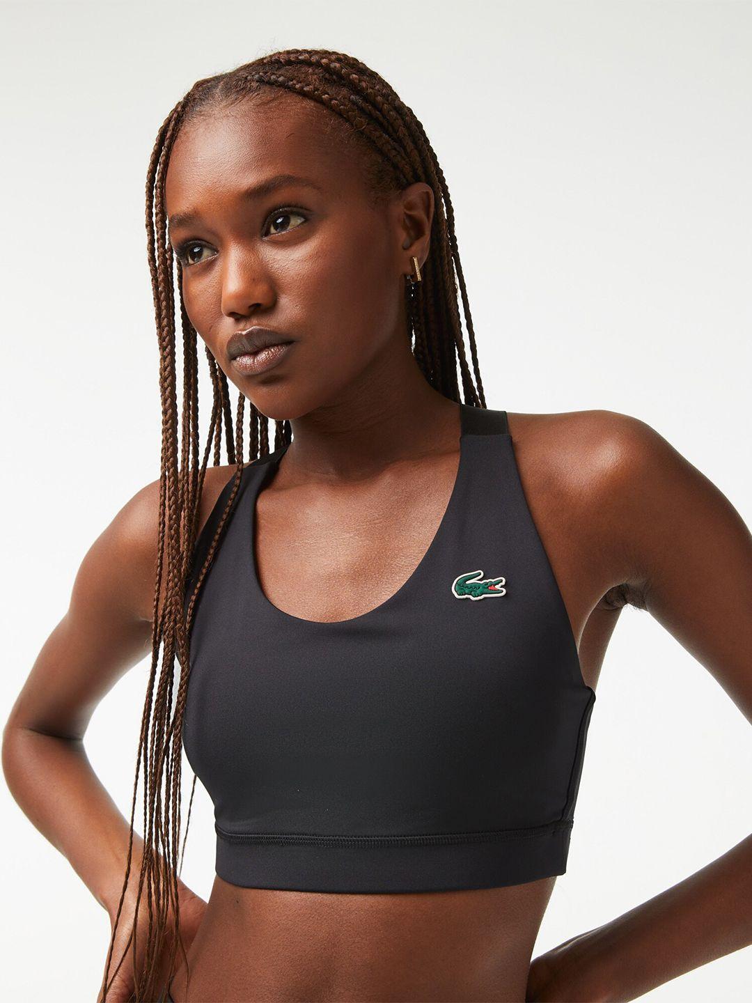 lacoste full coverage removable padding workout bra with all day comfort
