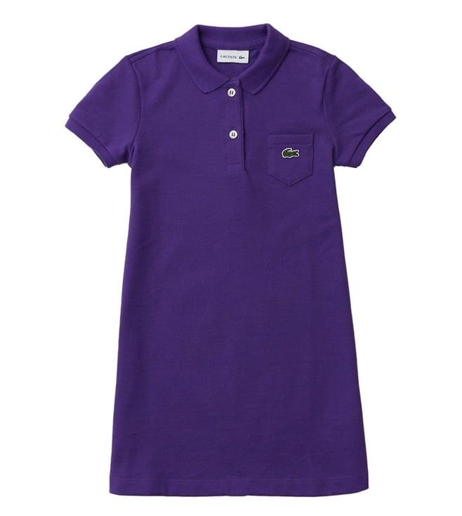 lacoste kids purple regular fit dresses