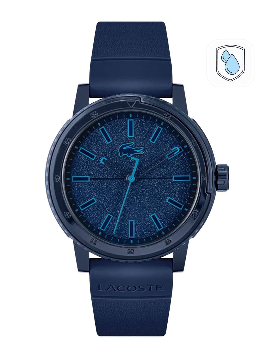 lacoste men blue brass dial & blue straps analogue watch