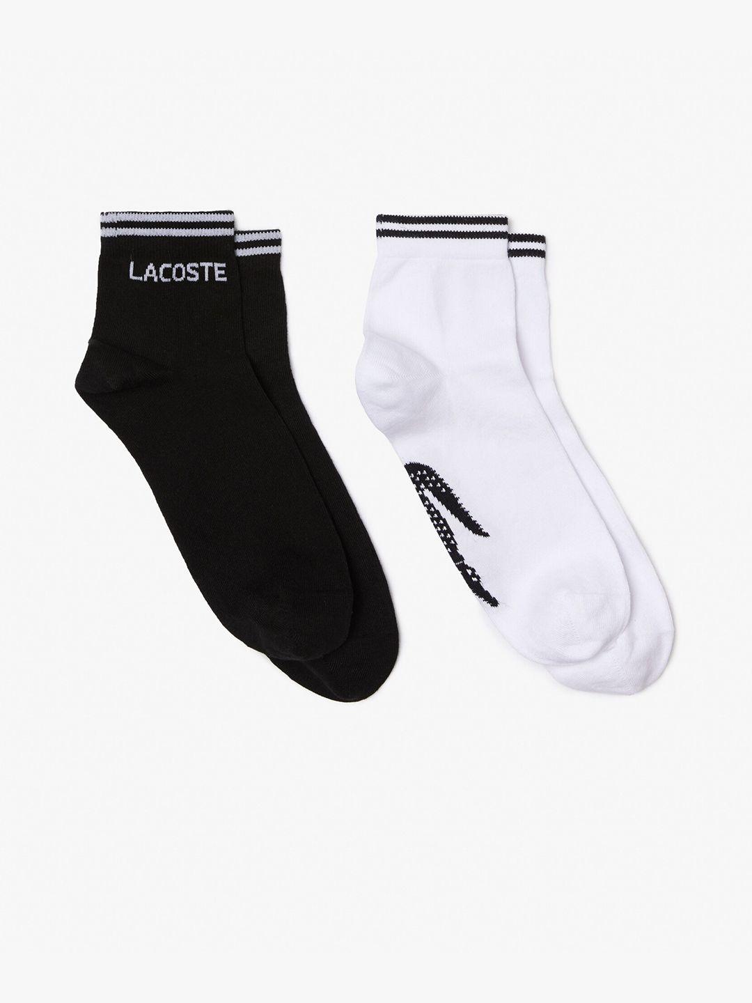lacoste men pack of 2 ribbed ankle length sports socks