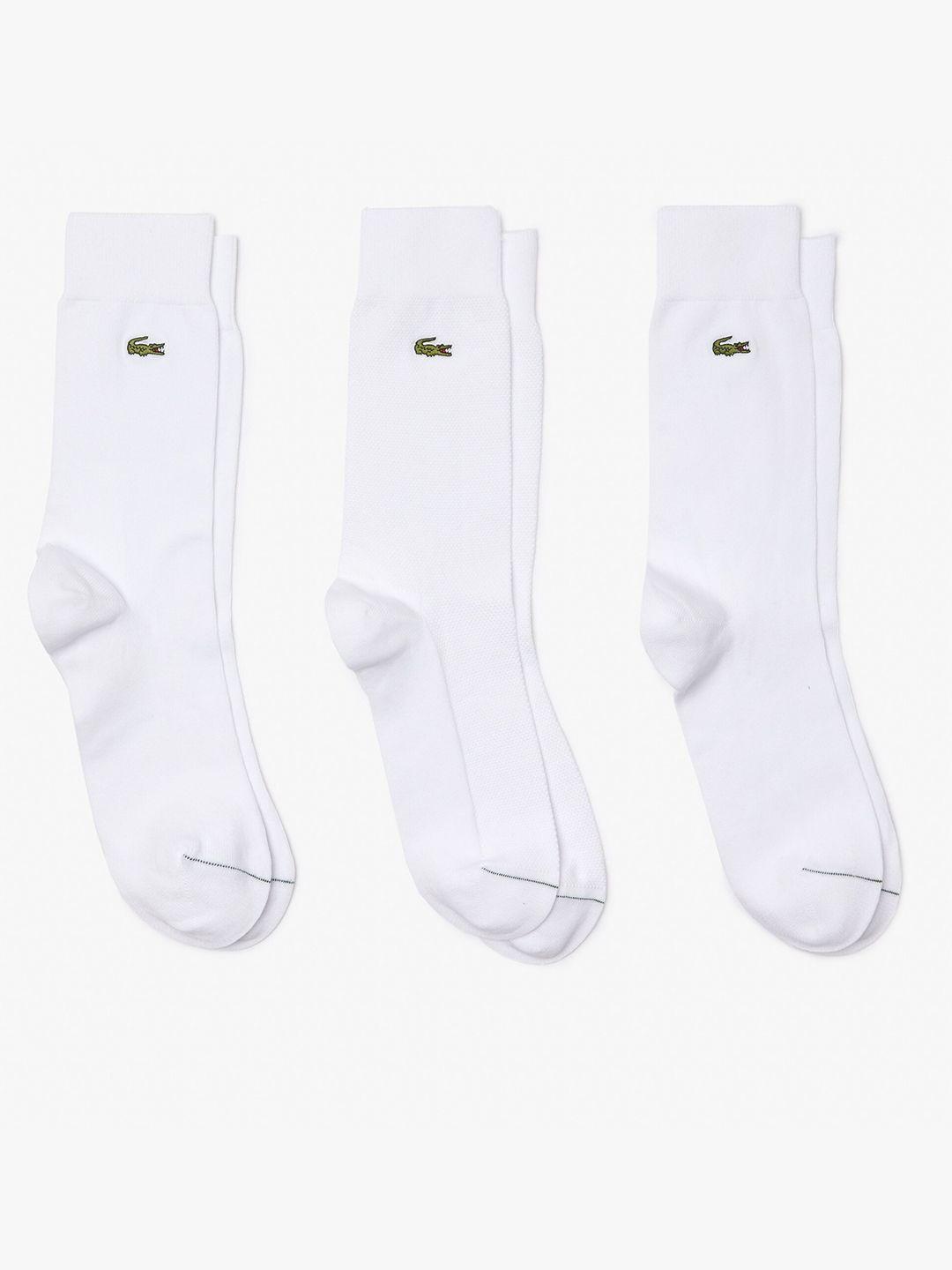 lacoste men pack of 3 calf-length socks