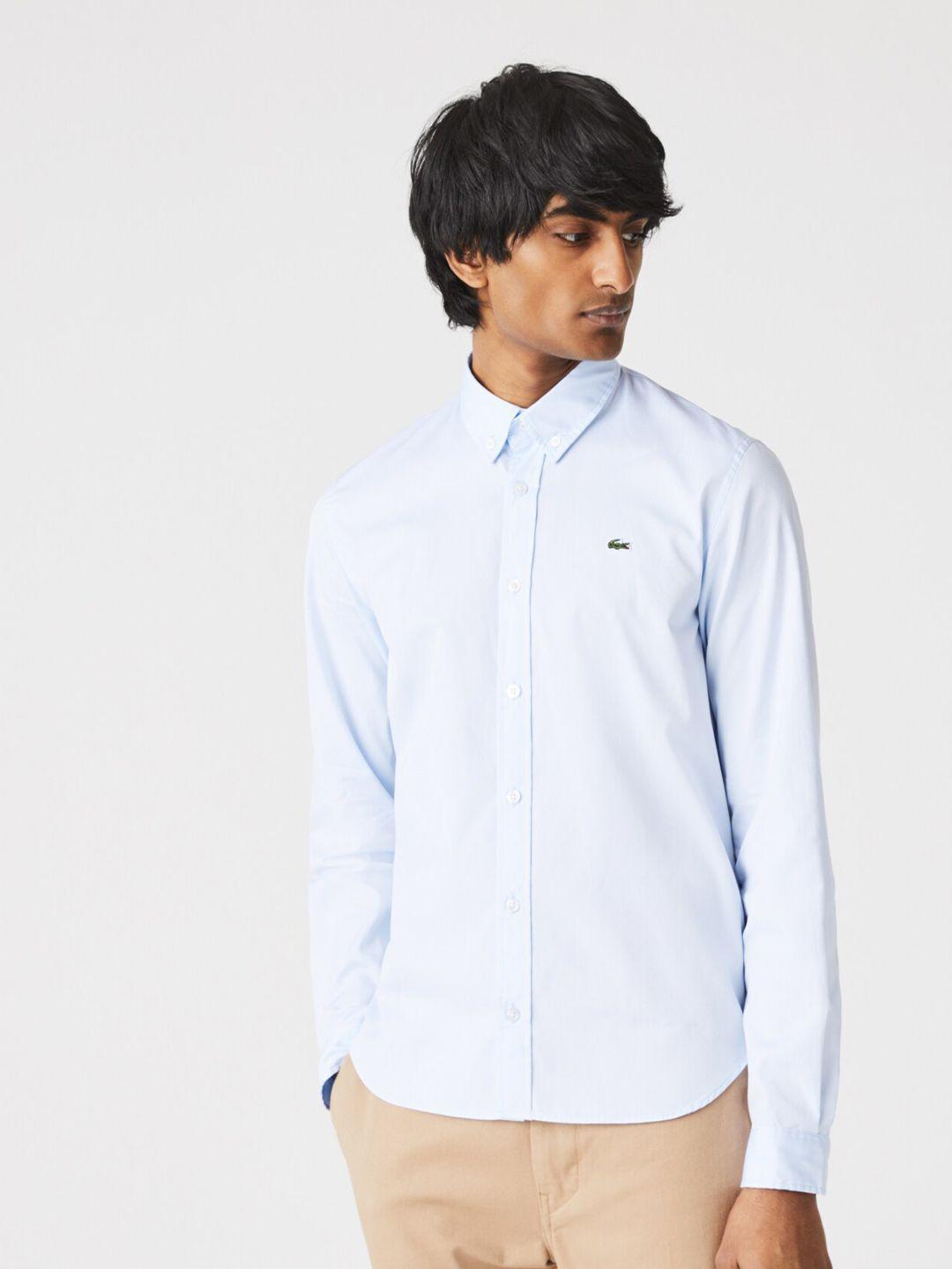 lacoste men premium slim fit pure cotton formal shirt