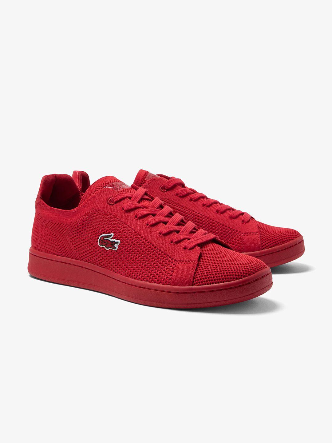lacoste men red training or gym non-marking shoes