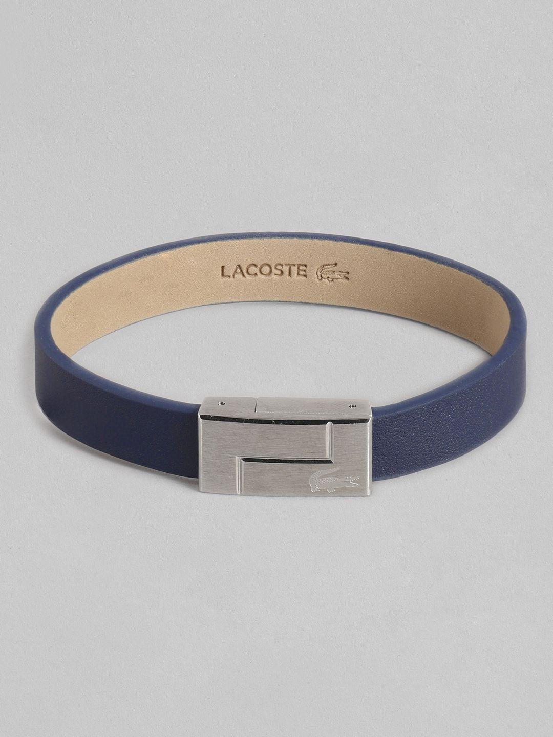 lacoste men traveler brand logo bracelet