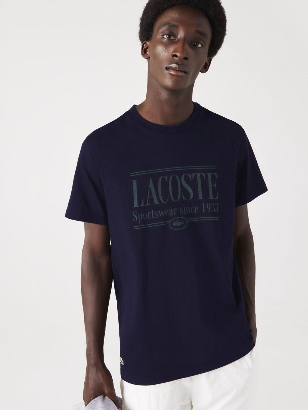 lacoste men typography printed cotton t-shirt