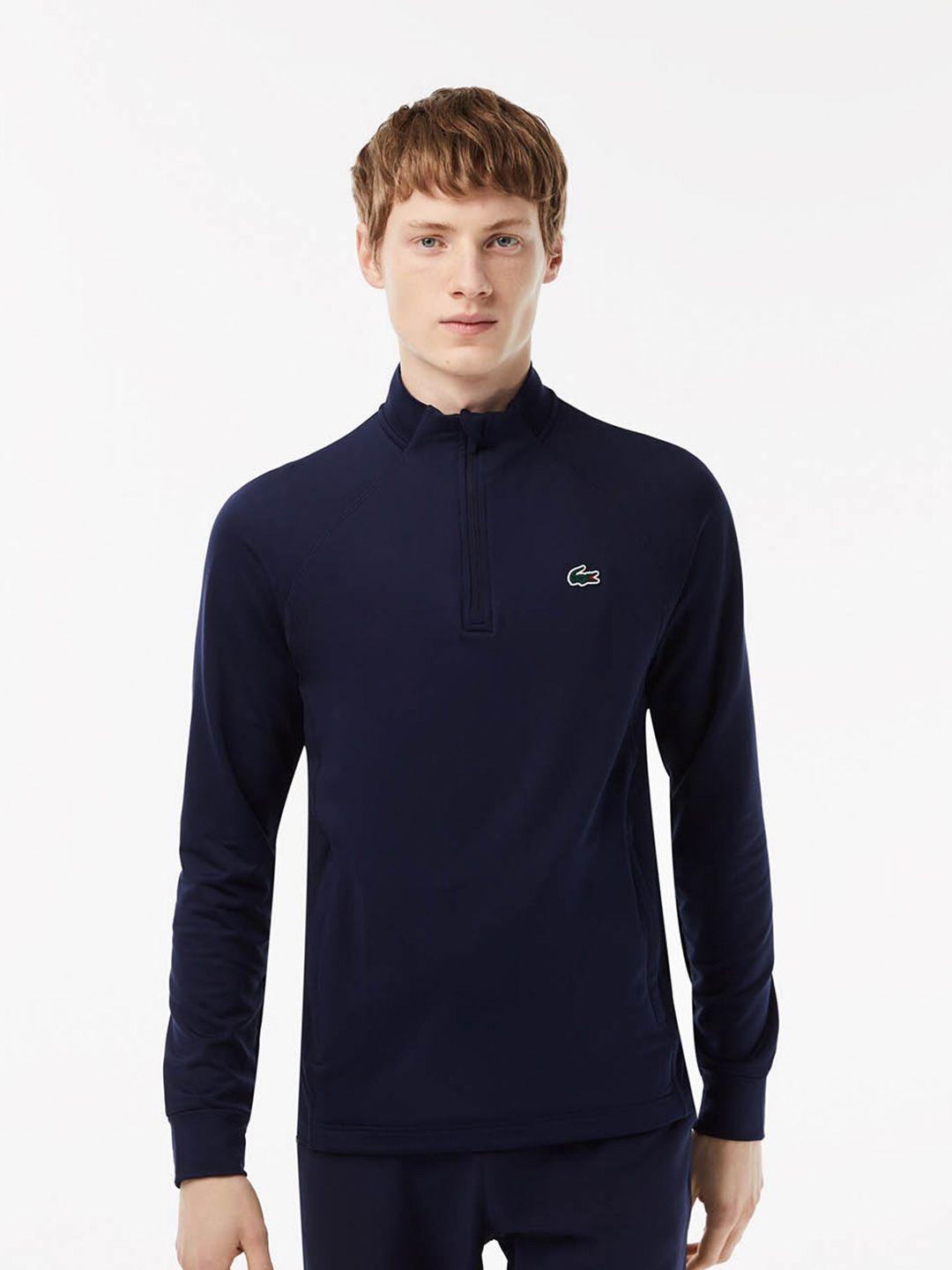 lacoste mock collar long sleeves pullover