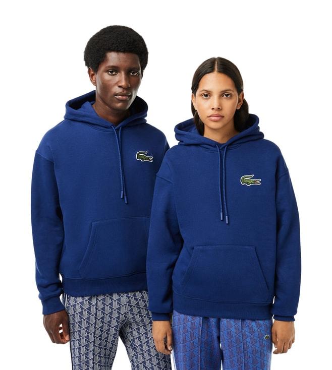 lacoste navy core collection loose fit hoodies
