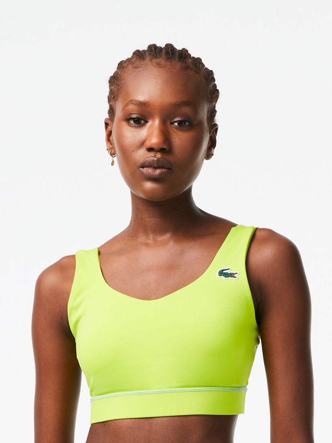 lacoste non-padded & non-wired full coverage ultra-dry seamless sports bra
