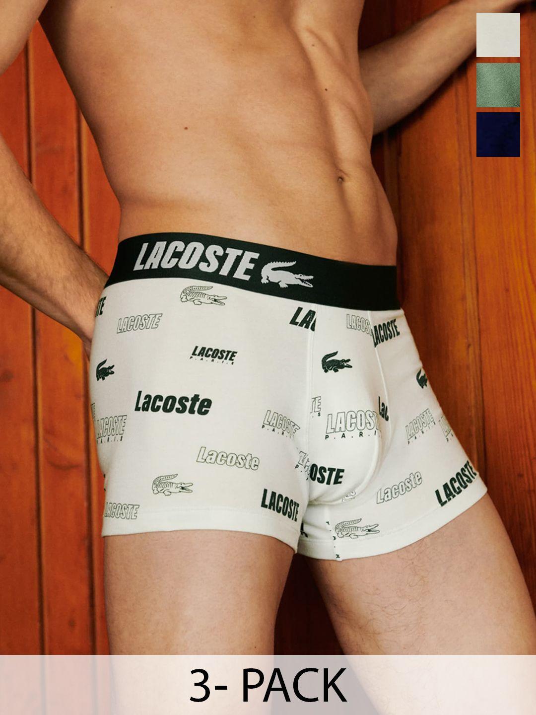 lacoste pack of 3 stretch printed ultra comfortable trunk 5h8394yvc s