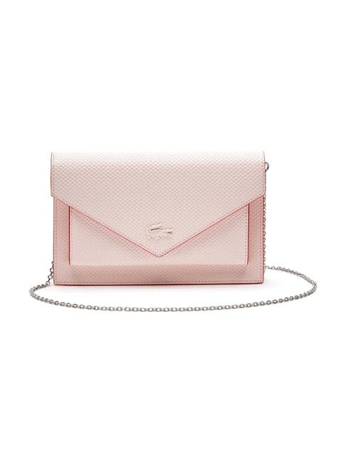 lacoste pink chantaco leather medium envelope clutch