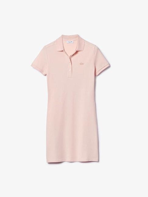 lacoste pink regular fit stretch cotton pique polo dress