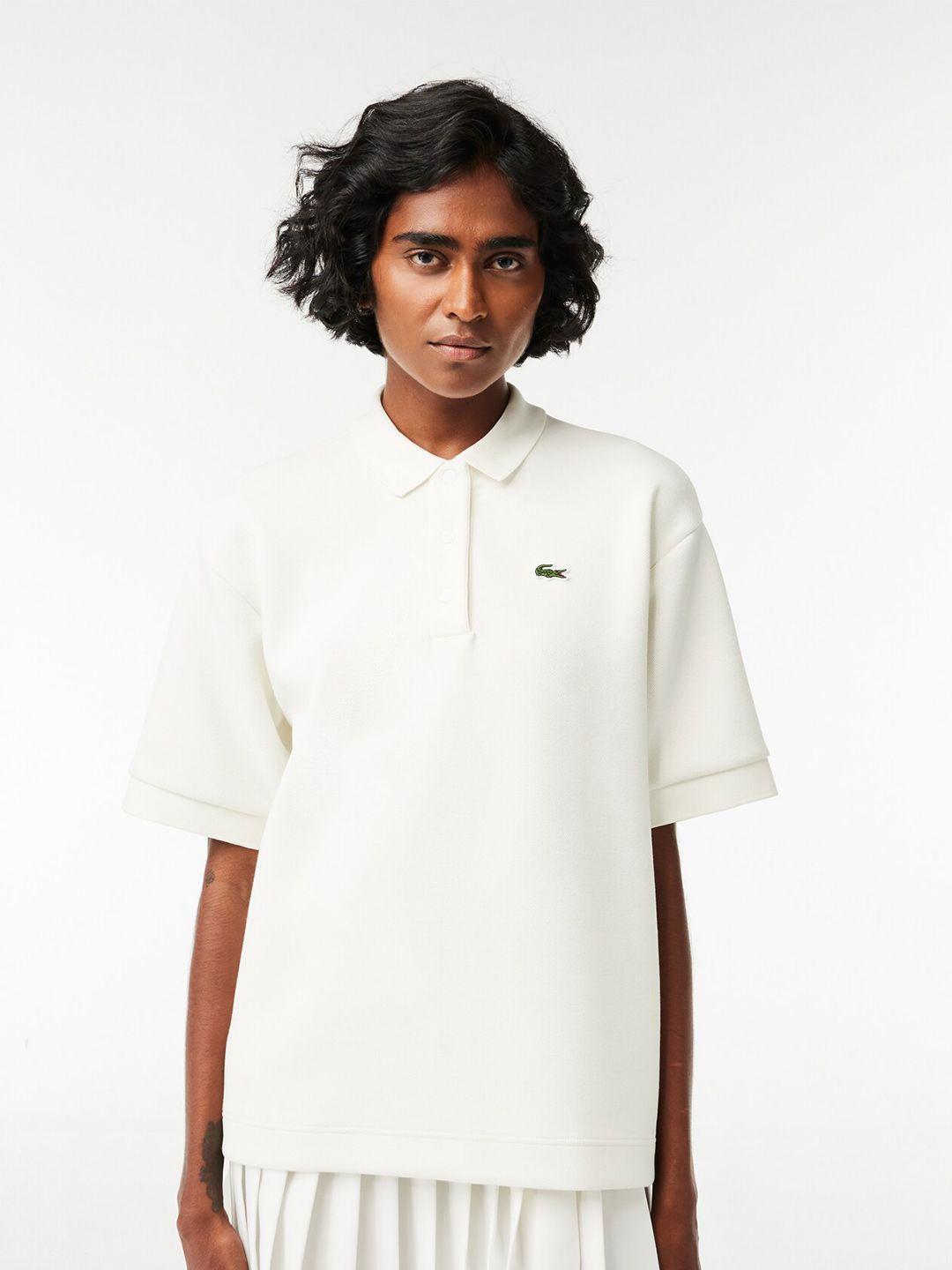 lacoste polo collar cotton oversized t-shirt