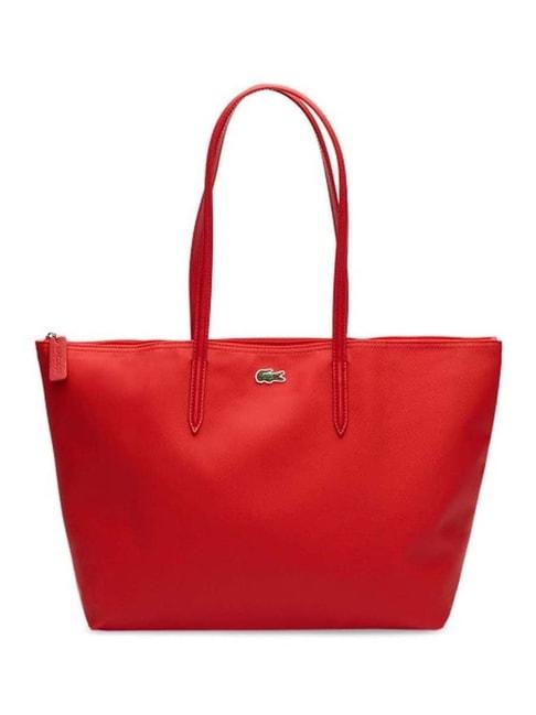 lacoste red large tote
