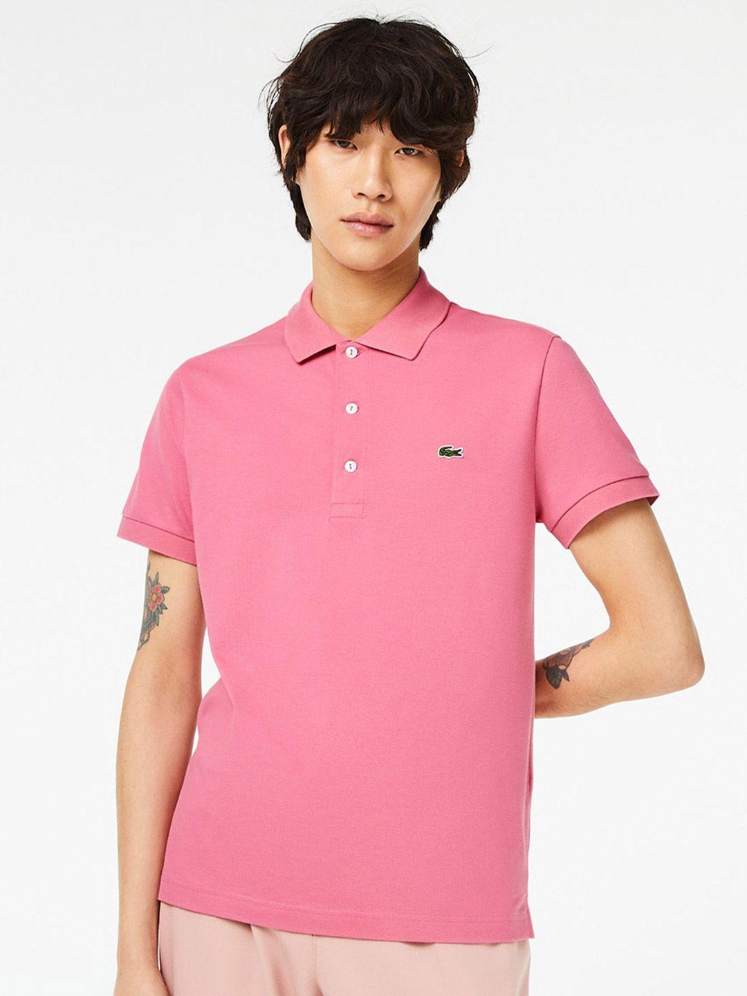 lacoste short sleeve polo collar slim fit t-shirt