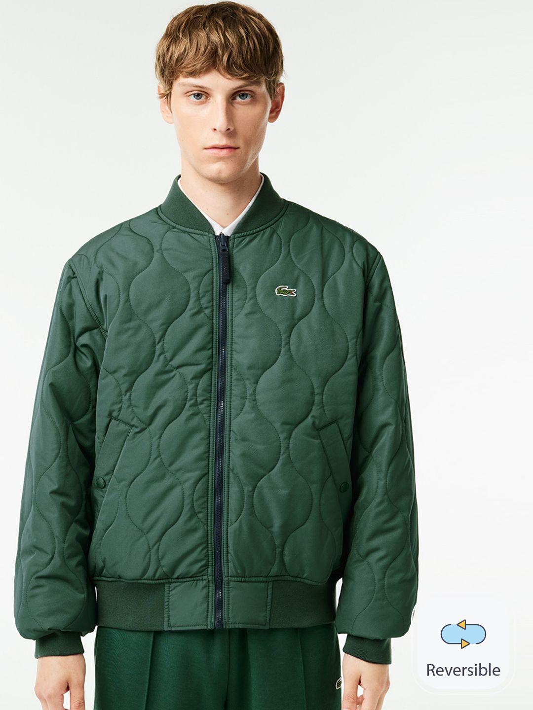 lacoste stand collar reversible quilted jacket