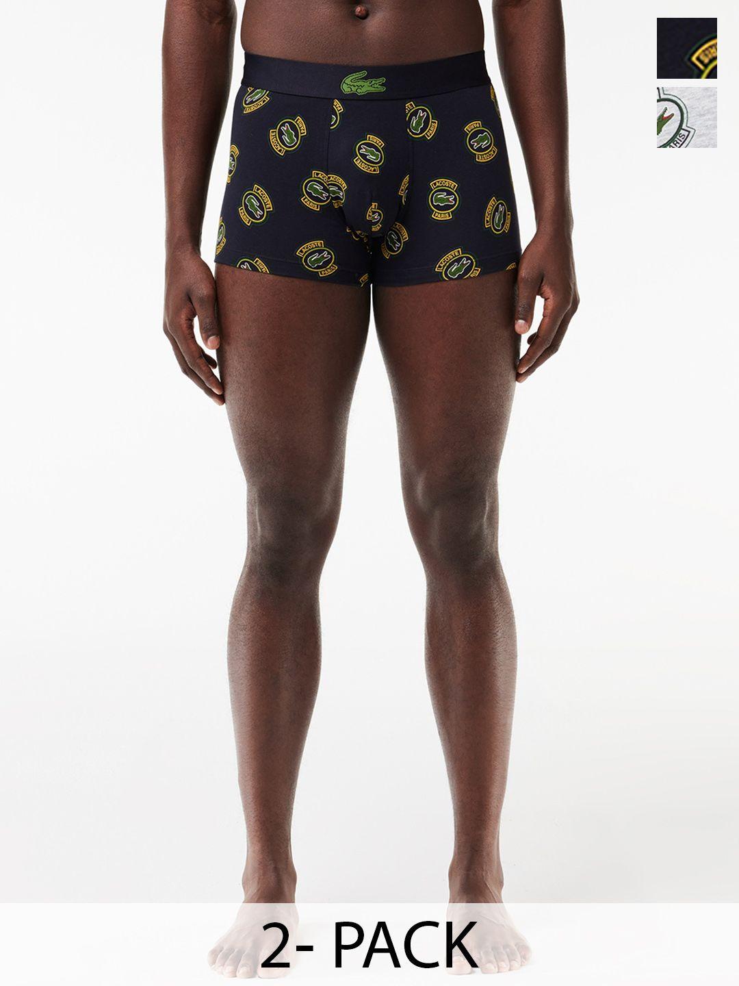 lacoste stretch jersey pack of 2 printed trunks 5h8396kg2 s