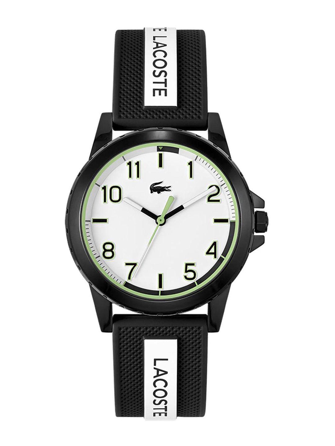 lacoste textured dial silicon straps analogue watch 2020141