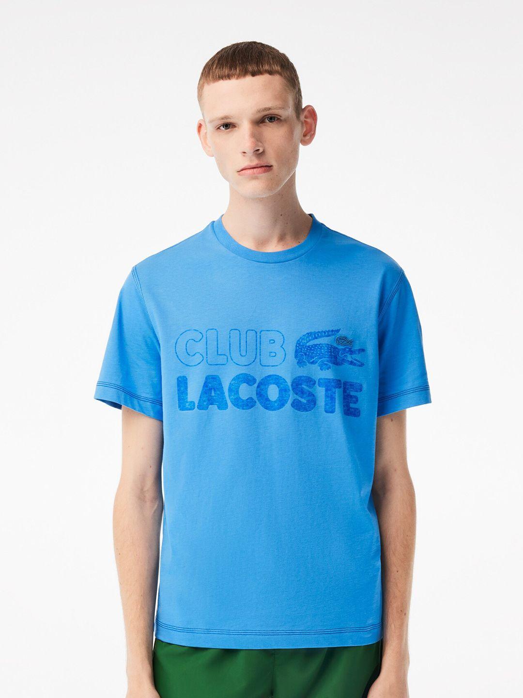lacoste typography print pure cotton t-shirt