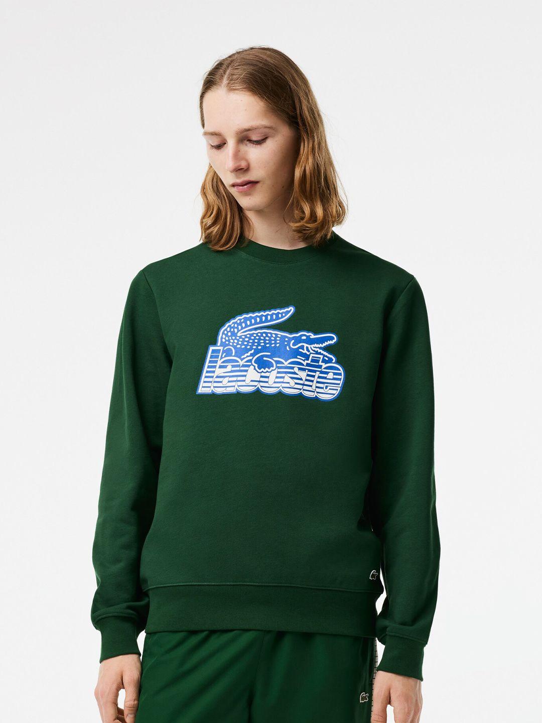 lacoste typography printed round neck cotton sweatshirt