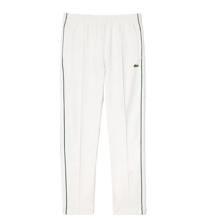 lacoste white regular fit trackpants