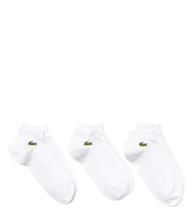 lacoste white sport low-cut unisex socks - pack of 3