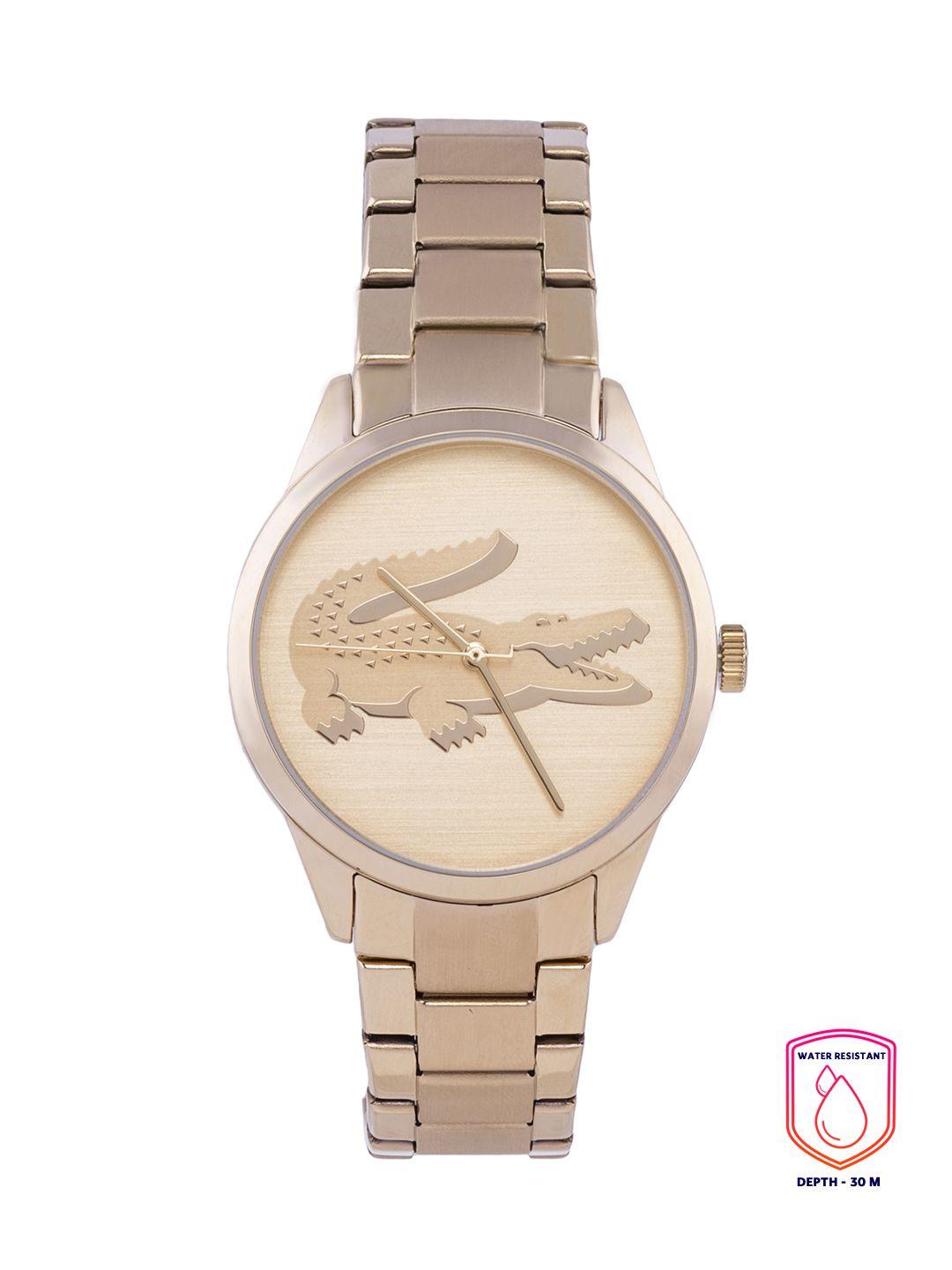 lacoste women rose gold-toned ladycroc analogue watch 2001172