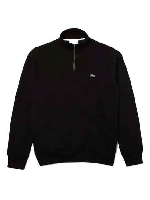 lacoste black cotton classic fit sweatshirt