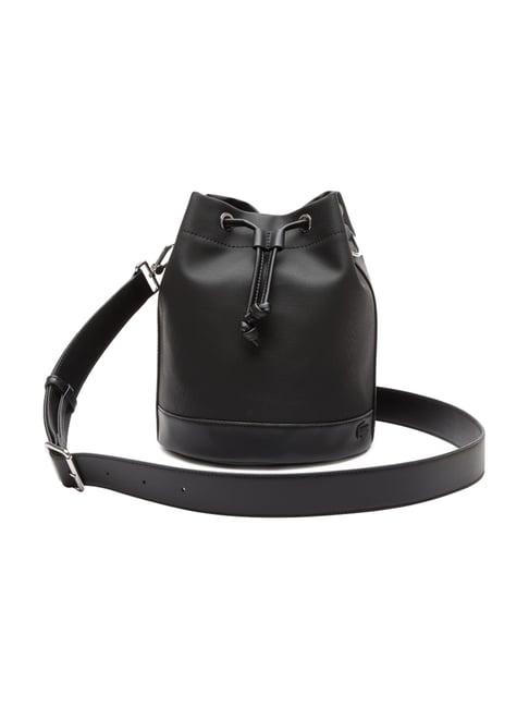 lacoste black medium bucket bag