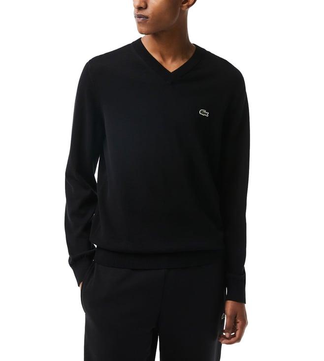 lacoste black regular fit sweater