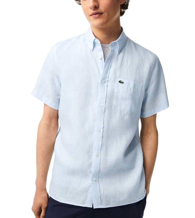 lacoste blue regular fit shirt