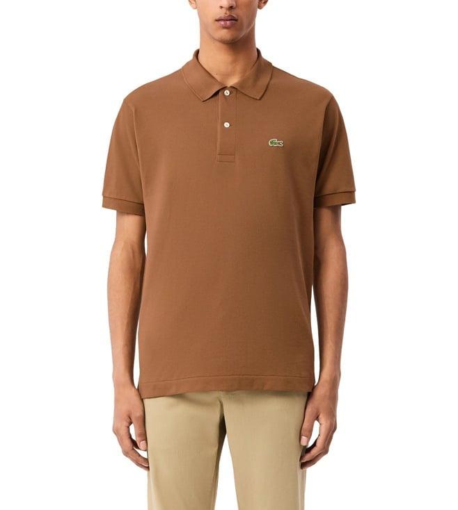 lacoste brown original l.12.12 petit pique cotton polo t-shirt