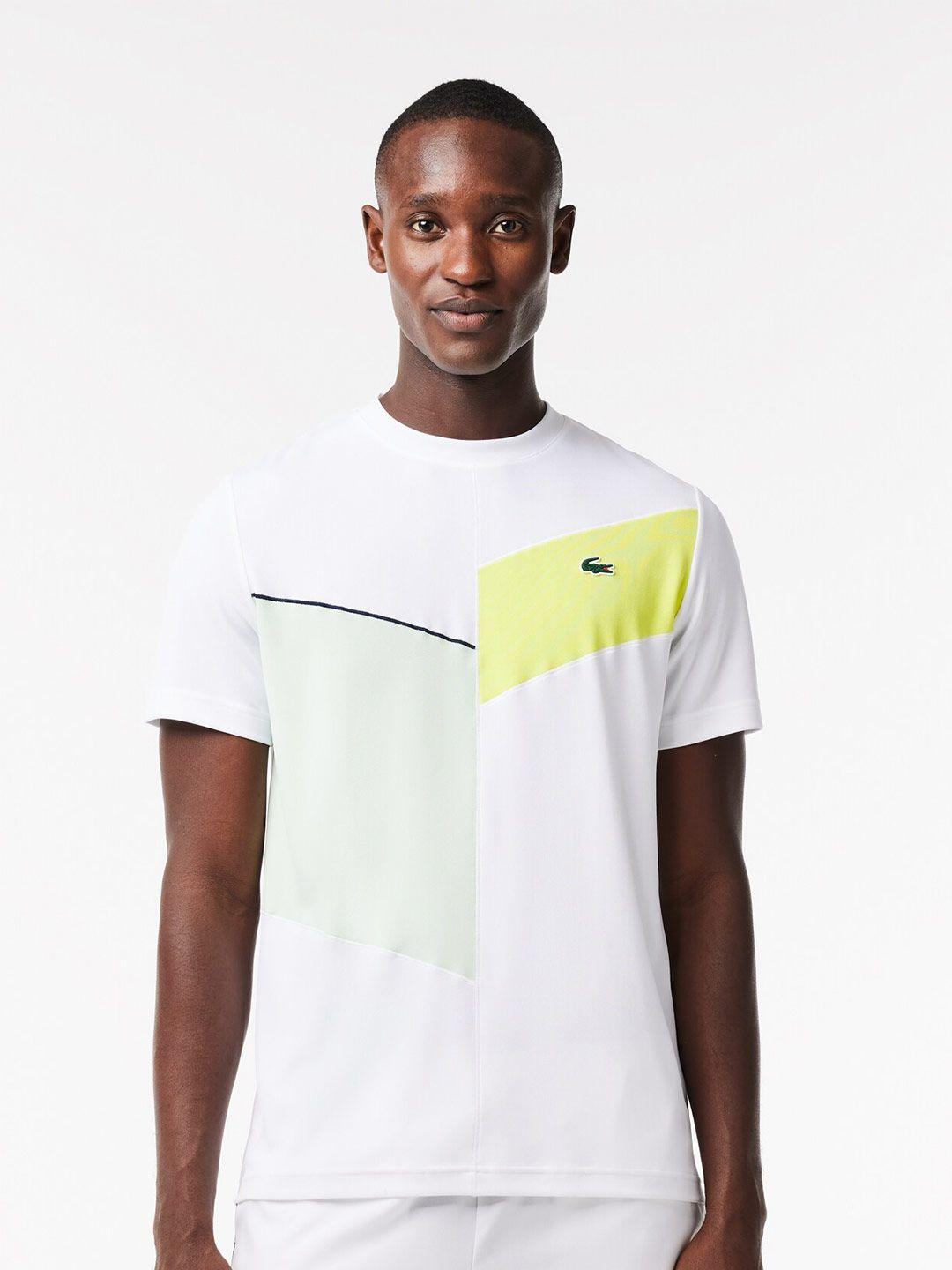 lacoste colourblocked regular fit seamless ultra dry tennis t-shirt