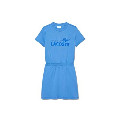 lacoste girl's cotton modern knee-length dresses (ej5488l99_blue_4a)