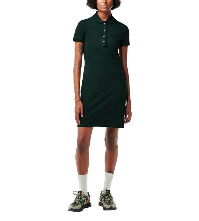 lacoste green core collection pique slim fit polo dress