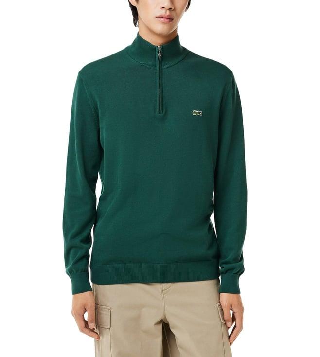 lacoste green regular fit sweater