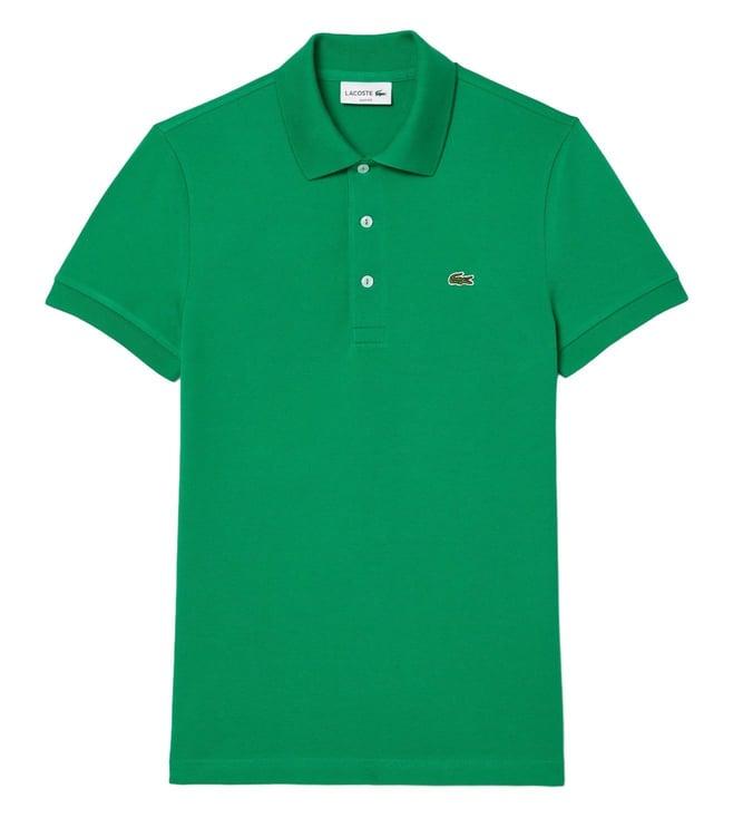 lacoste green slim fit stretch pique polo t-shirt