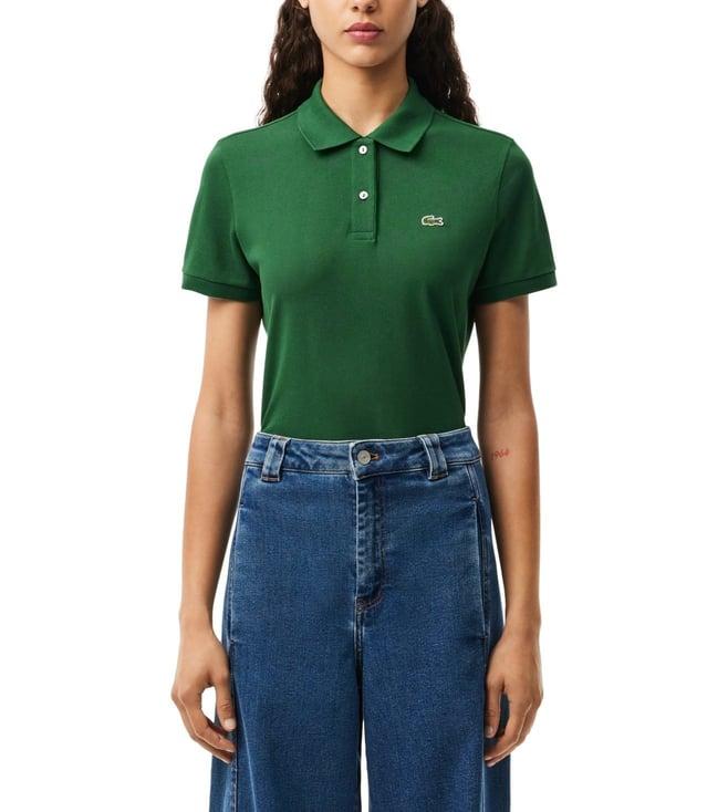 lacoste green supple cotton pique polo t-shirt